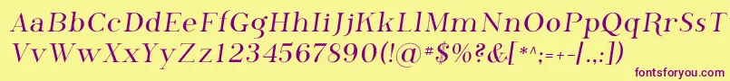 フォントPhosphorus – 紫色のフォント、黄色の背景