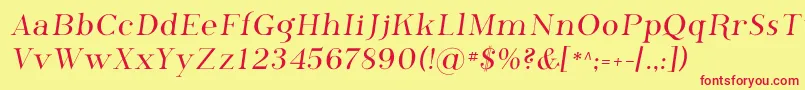 Czcionka Phosphorus – czerwone czcionki na żółtym tle