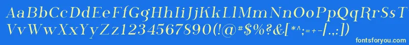 フォントPhosphorus – 黄色の文字、青い背景