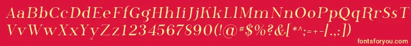 フォントPhosphorus – 黄色の文字、赤い背景