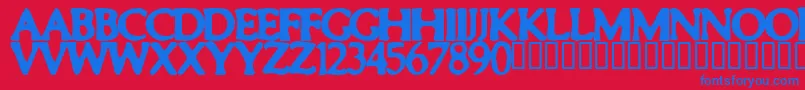Smeared Font – Blue Fonts on Red Background