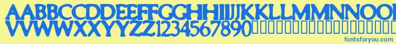 Smeared Font – Blue Fonts on Yellow Background