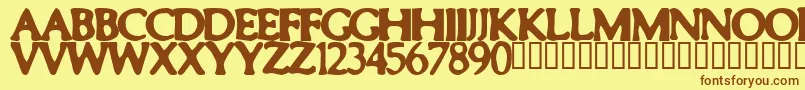 Smeared Font – Brown Fonts on Yellow Background