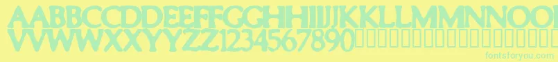 Smeared Font – Green Fonts on Yellow Background