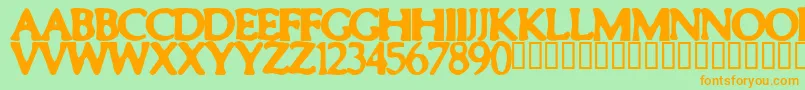 Smeared Font – Orange Fonts on Green Background
