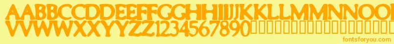 Smeared Font – Orange Fonts on Yellow Background