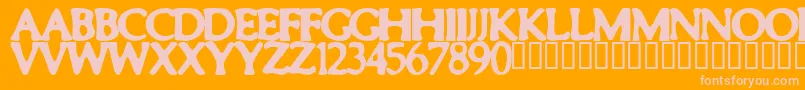 Smeared Font – Pink Fonts on Orange Background