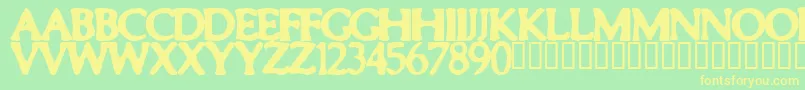 Smeared Font – Yellow Fonts on Green Background