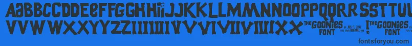 GooniesThe Font – Black Fonts on Blue Background