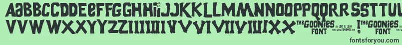 GooniesThe Font – Black Fonts on Green Background