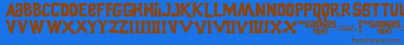 GooniesThe Font – Brown Fonts on Blue Background