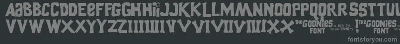 GooniesThe Font – Gray Fonts on Black Background