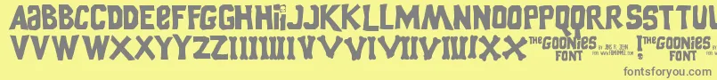 GooniesThe Font – Gray Fonts on Yellow Background