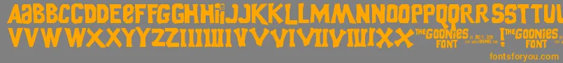 GooniesThe Font – Orange Fonts on Gray Background