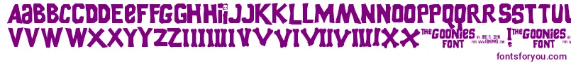 GooniesThe Font – Purple Fonts on White Background