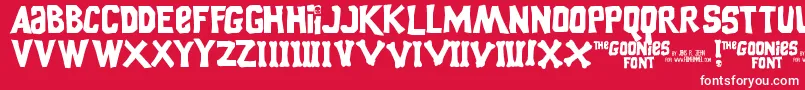 GooniesThe Font – White Fonts on Red Background