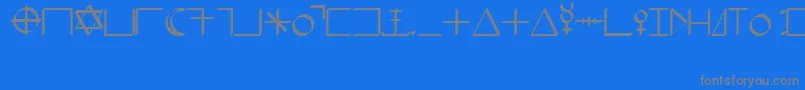 フォントHavenc – 青い背景に灰色の文字