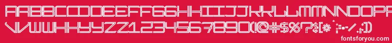 ModernismStoke-Schriftart – Weiße Schriften auf rotem Hintergrund