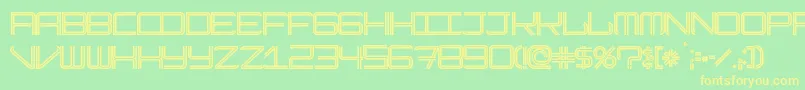 ModernismStoke-Schriftart – Gelbe Schriften auf grünem Hintergrund