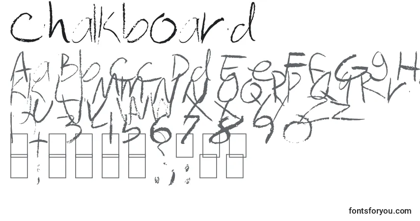 A fonte Chalkboard – alfabeto, números, caracteres especiais