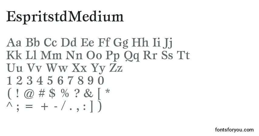 Schriftart EspritstdMedium – Alphabet, Zahlen, spezielle Symbole