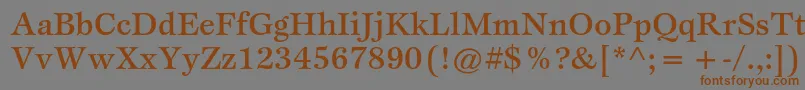 フォントEspritstdMedium – 茶色の文字が灰色の背景にあります。