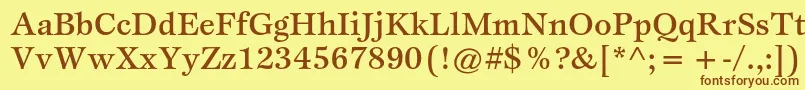 Шрифт EspritstdMedium – коричневые шрифты на жёлтом фоне