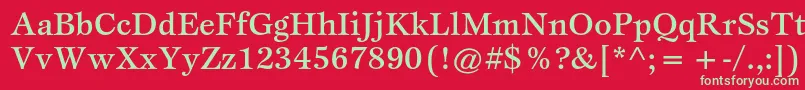 フォントEspritstdMedium – 赤い背景に緑の文字