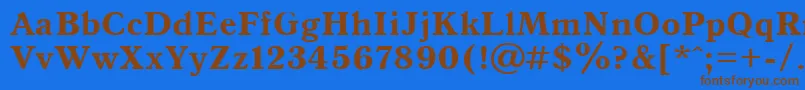 Antiqua105b Font – Brown Fonts on Blue Background
