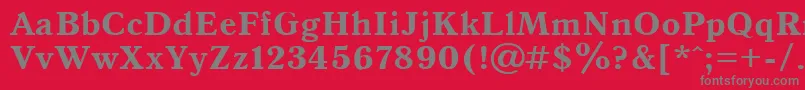 Antiqua105b Font – Gray Fonts on Red Background