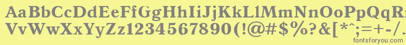 Antiqua105b Font – Gray Fonts on Yellow Background