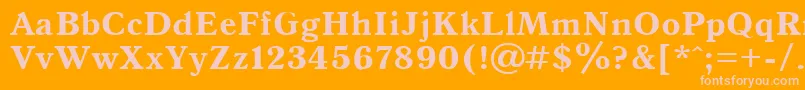 Antiqua105b Font – Pink Fonts on Orange Background