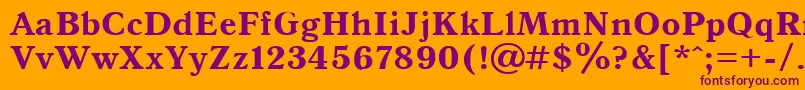 Antiqua105b Font – Purple Fonts on Orange Background