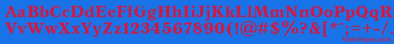 Antiqua105b Font – Red Fonts on Blue Background