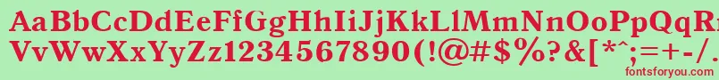 Antiqua105b Font – Red Fonts on Green Background