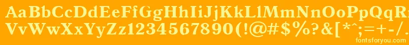 Fonte Antiqua105b – fontes amarelas em um fundo laranja