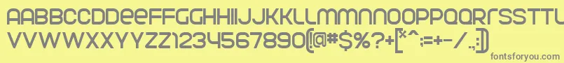 フォントParvoflavinNormal – 黄色の背景に灰色の文字
