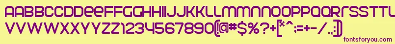 ParvoflavinNormal-fontti – violetit fontit keltaisella taustalla