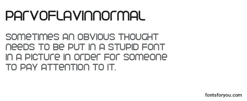 Review of the ParvoflavinNormal Font