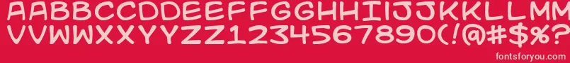 Kid Font – Pink Fonts on Red Background