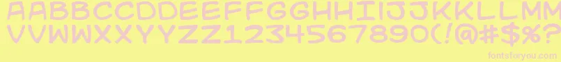 Kid Font – Pink Fonts on Yellow Background