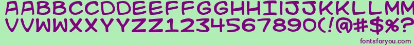 Kid Font – Purple Fonts on Green Background