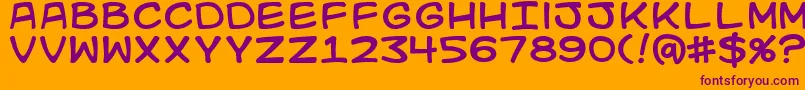 Kid Font – Purple Fonts on Orange Background
