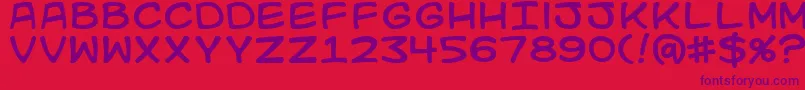 Kid Font – Purple Fonts on Red Background