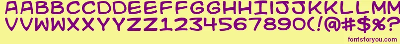 Kid Font – Purple Fonts on Yellow Background