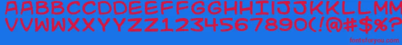 Kid Font – Red Fonts on Blue Background