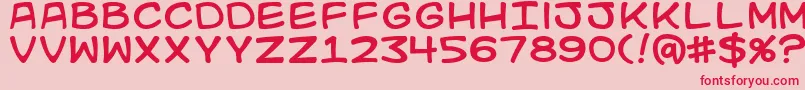 Kid Font – Red Fonts on Pink Background