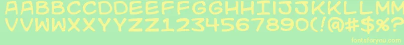 Kid Font – Yellow Fonts on Green Background