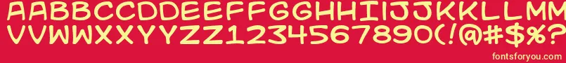 Kid Font – Yellow Fonts on Red Background