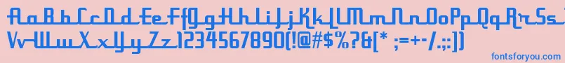 フォントUppen – ピンクの背景に青い文字